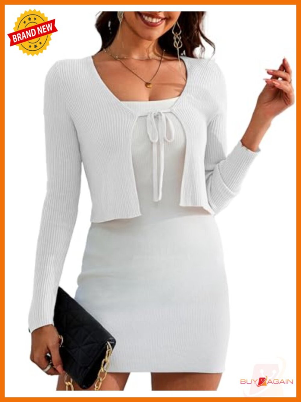 Shrug Tie Front Long Sleeve Rib Knit Bolero Open Front Cropped Cardigan